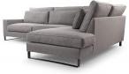 Szary narożnik w stylu loft Corblack 314x224 cm prawostronny
