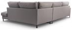 Szary narożnik w stylu loft Corblack 314x224 cm prawostronny