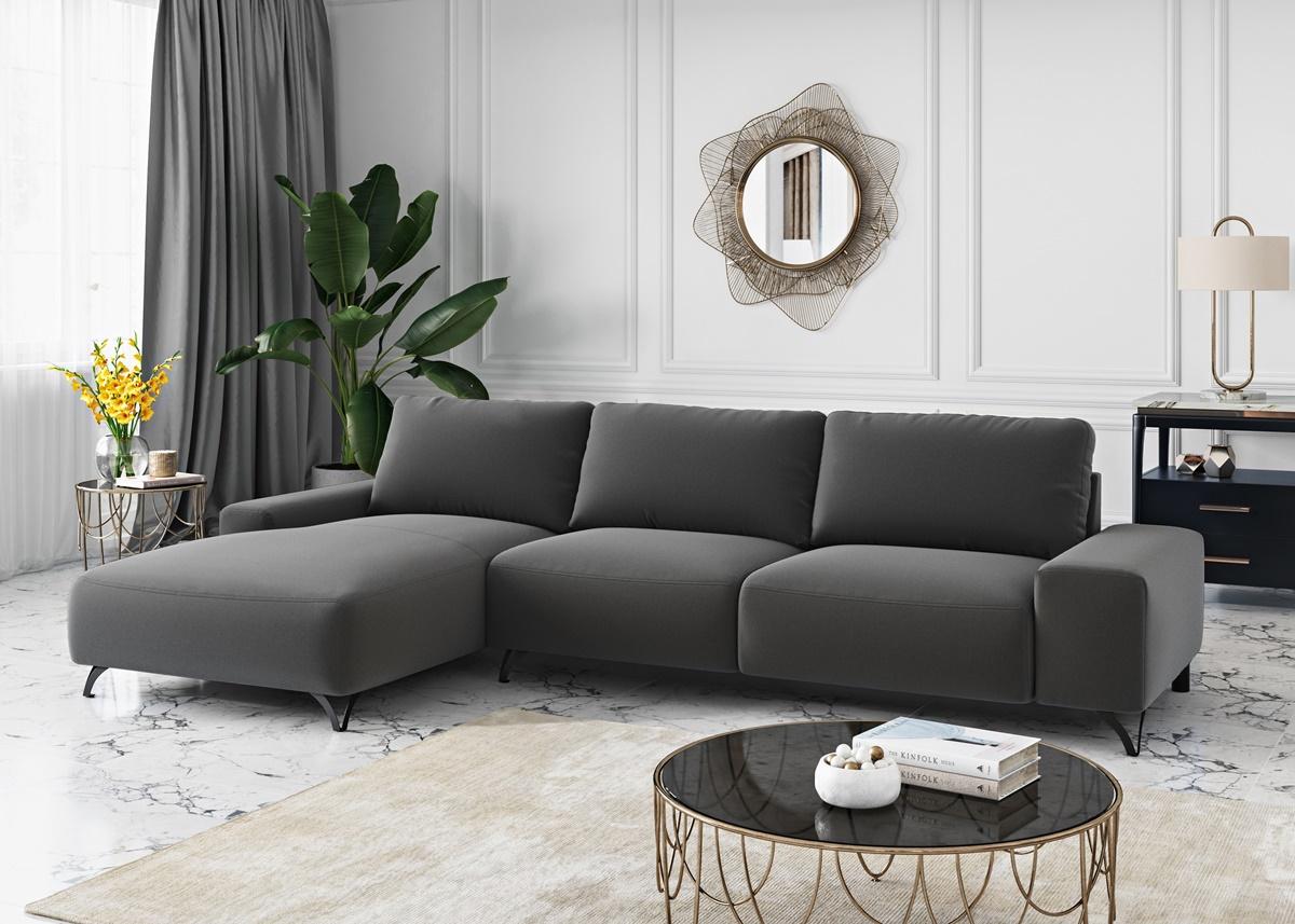 grafitowy narożnik do salonu