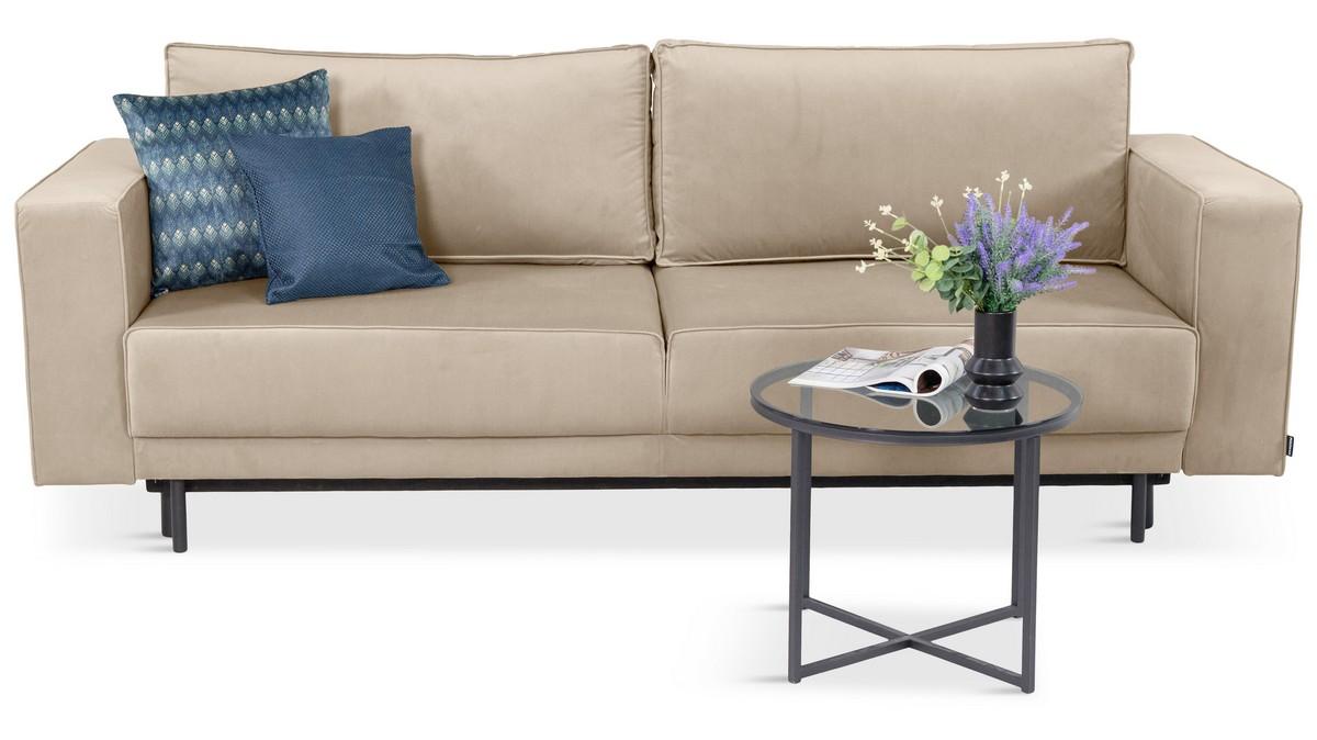 Beżowa sofa rozkładana