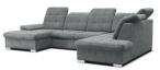 Narożnik Nicole U-kształtny Matt Velvet 85 szary 330x212cm lewy