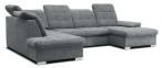 Narożnik Nicole U-kształtny Matt Velvet 85 szary 330x212cm prawy