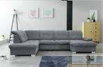 Narożnik Nicole U-kształtny Matt Velvet 85 szary 330x212cm prawy