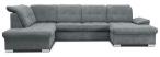 Narożnik Nicole U-kształtny Matt Velvet 85 szary 330x212cm prawy