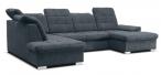 Narożnik Nicole U-kształtny Matt Velvet 93 szary 330x212cm prawy