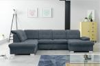 Narożnik Nicole U-kształtny Matt Velvet 93 szary 330x212cm prawy