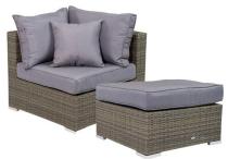 Moduł narożny + pufa Nilamito Dark Grey & Blue Grey