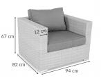 Fotel z technorattanu NILAMITO Dark Grey & Blue Grey