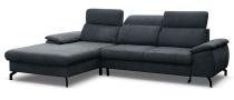 Granatowy narożnik Slavio 276x184 z funkcją spania lewy