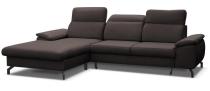 Czarny narożnik Slavio 276x184 z funkcją spania Element 01 lewy
