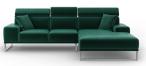 Zielony welurowy narożnik Robin 283x178 – Amor Velvet 4311