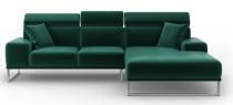 Zielony welurowy narożnik Robin 283x178 – Amor Velvet 4311