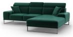 Zielony narożnik Robin 283x178 cm prawostronny