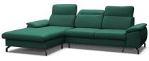 Narożnik z funkcją spania Slavio 276x184 cm lewostronny - zielony