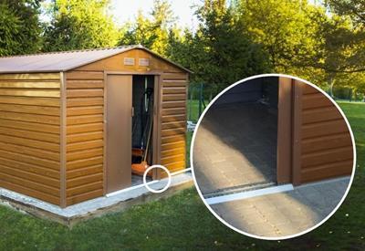 szopa ogrodowa z przesuwnymi drzwiami