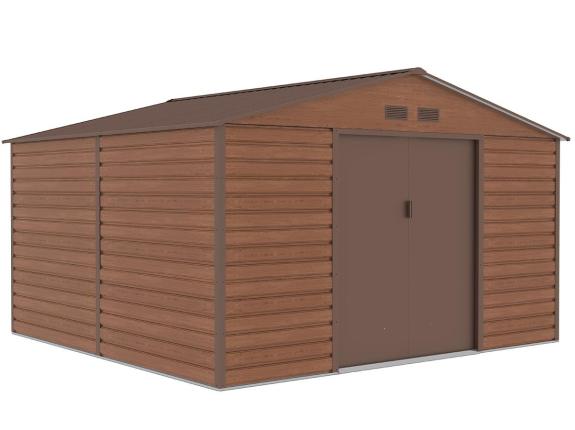Zahradní kůlna světle hnědá pozinkovaná ocel Agger 340x319x205cm