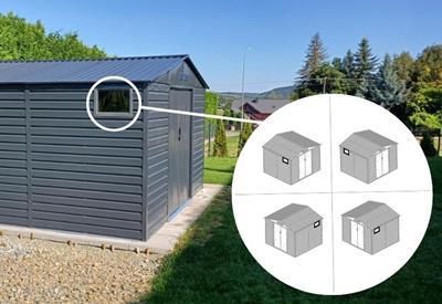 domek narzędziowy z oknem