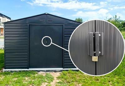 metalowy domek narzędziowy