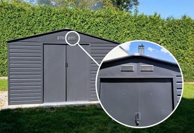 szopa ogrodowa z wywietrznikami