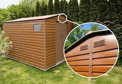 szopa ogrodowa z wywietrznikami