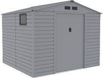 Domek narzędziowy z oknem Dummer 277x259x221cm (6,5m2) – Szary
