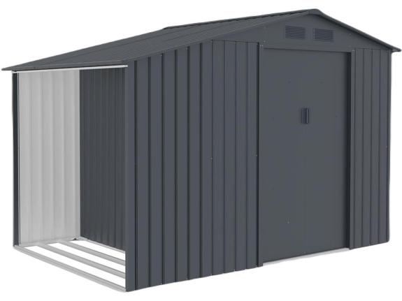 Casuta de gradina cu depozit de lemne Wipper 278x191x195cm - Antracit A15 - Gartwerk