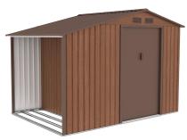 Domek ogrodowy z wiatą na drewno Wipper 278x191cm (3,7m2) – Wood