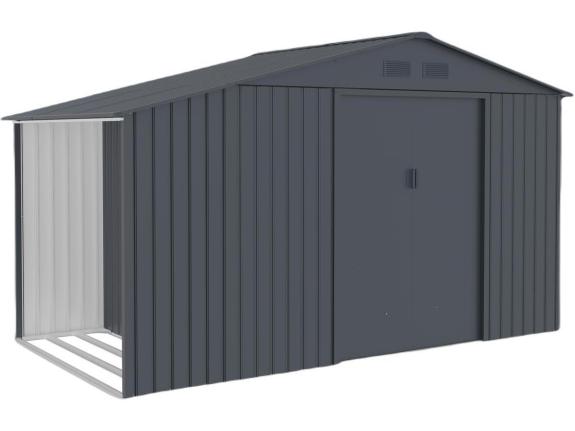 Casuta de gradina cu depozit de lemne Wipper 342x191x202cm - Antracit A15 - Gartwerk