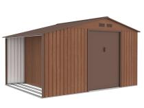 Blaszany domek narzędziowy z drewutnią Wipper 342x255cm (6,5m2) – Wood