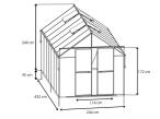 Szklarnia poliwęglan 6mm 244x432x240cm - podwójne drzwi