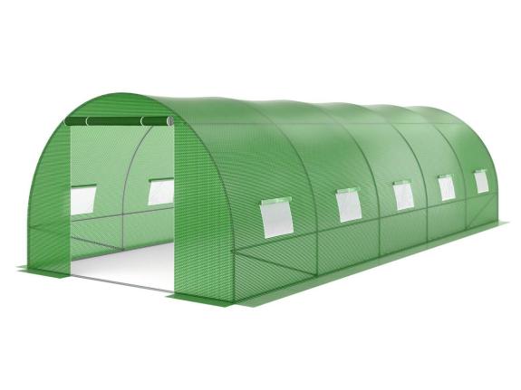 Fóliovník 3x7,5 s dvoukřídlými dveřmi - zelený