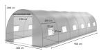 Tunel foliowy metalowy 9x3m z podwójnymi drzwiami – biały