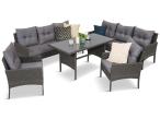 OUTLET - Zestaw z sofami 175cm, fotelami i wysokim stołem Perata Grande Anthracite