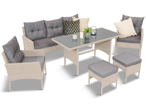 Set terasă Perata Dining 7pers. light grey