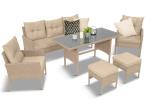 Set mobilier gradina Perata Dining 7pers. Natur