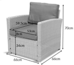 Fotel technorattanowy Cofete – Grey