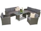 Set gradina/terasa din technorattan Cofete Grande Dark Grey
