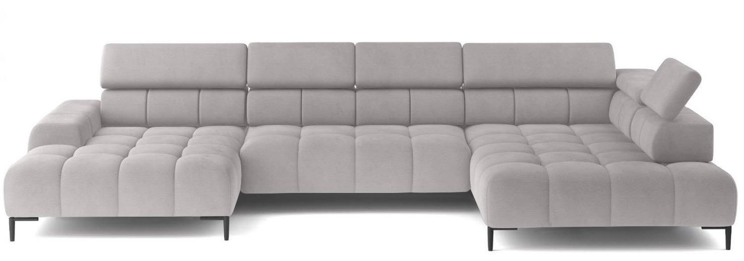 Plaza XL prawostronny narożnik w szarej tkaninie Solar 80