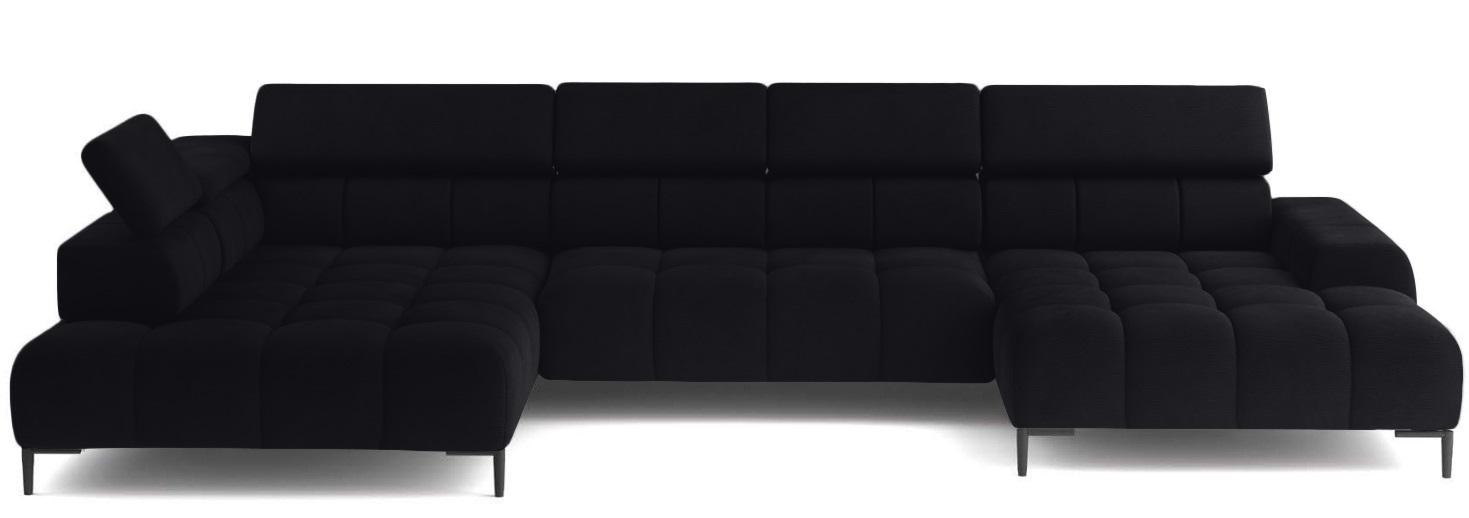 Lewostronny narożnik Plaza XL w czarnej tkaninie Solar 99