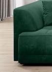 Kanapa Tiga Bigsofa z elektrycznie wysuwanym siedziskiem 302x137cm ciemnozielona - Riviera 38