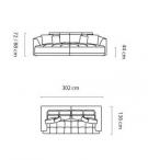 Kanapa Tiga Bigsofa z elektrycznie wysuwanym siedziskiem 302x137cm ciemnozielona - Riviera 38