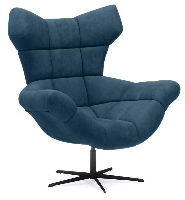 granatowy wygodny fotel uszak do salonu 