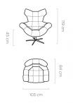 Elegancki obrotowy fotel z przeszyciami Sensi jasnoszary Monolith 84