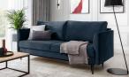 Welurowa sofa Revi 215x98z funkcją spania – granatowa