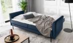 Welurowa sofa Revi 215x98z funkcją spania – granatowa