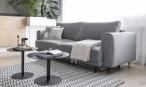 Szara sofa rozkładana na nóżkach 260x95 cm