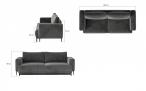 Czarna sofa rozkładana 260x95 cm