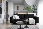 Czarna sofa rozkładana 260x95 cm