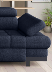 Granatowy narożnik z funkcją spania Selva Mini 270x173cm lewy