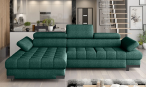 Zielony narożnik Selva Mini rozkładany 270x173cm lewy